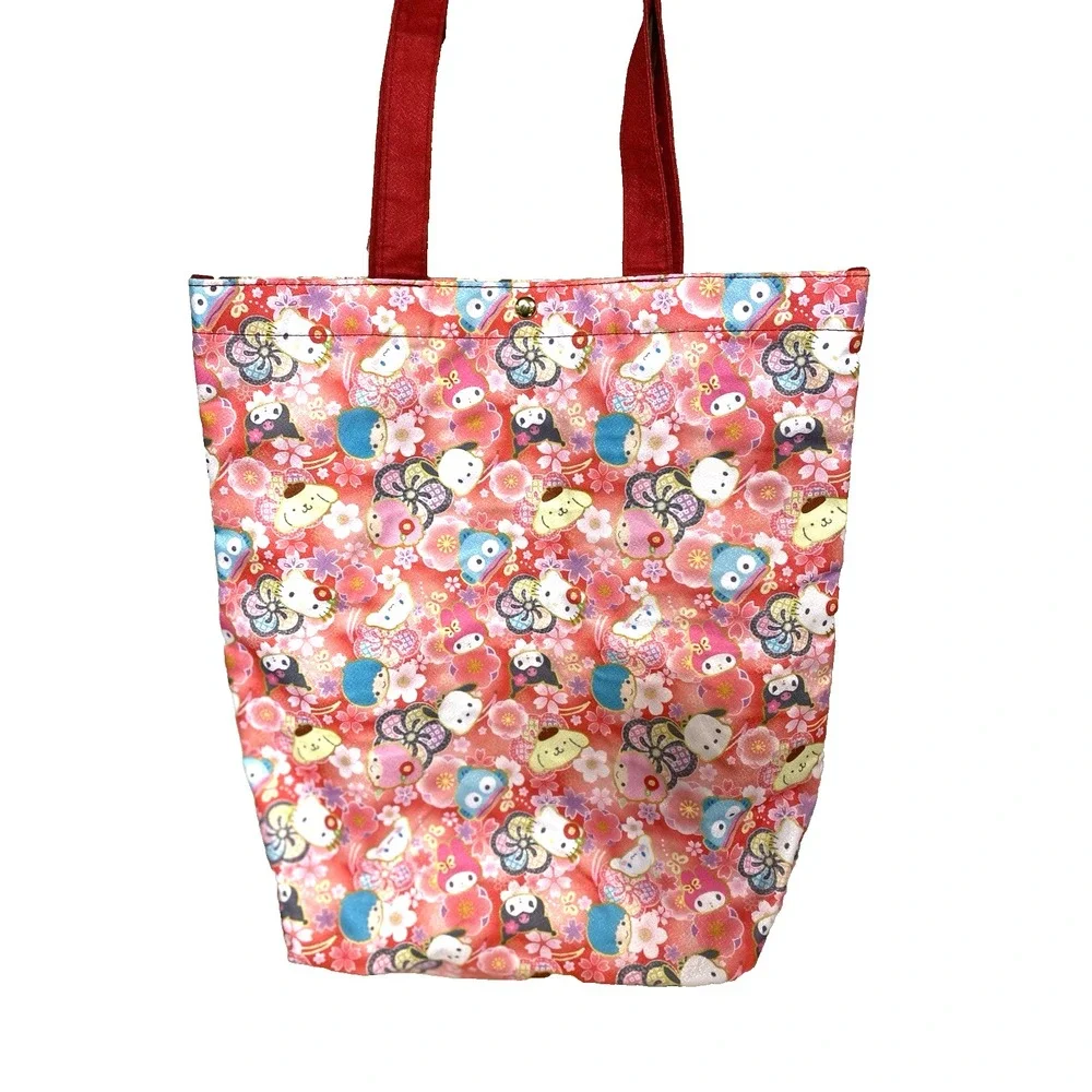 Sanrio Characters Tote Bag Lined magnetic closure Hello Kitty My Melody Kuromi